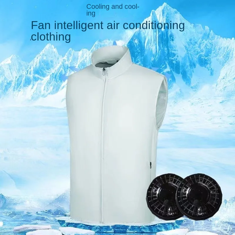 Chaleco con ventilador de refrigeración portátil, ropa con aire acondicionado, senderismo, 13 horas de refrigeración para pesca y trabajo a alta