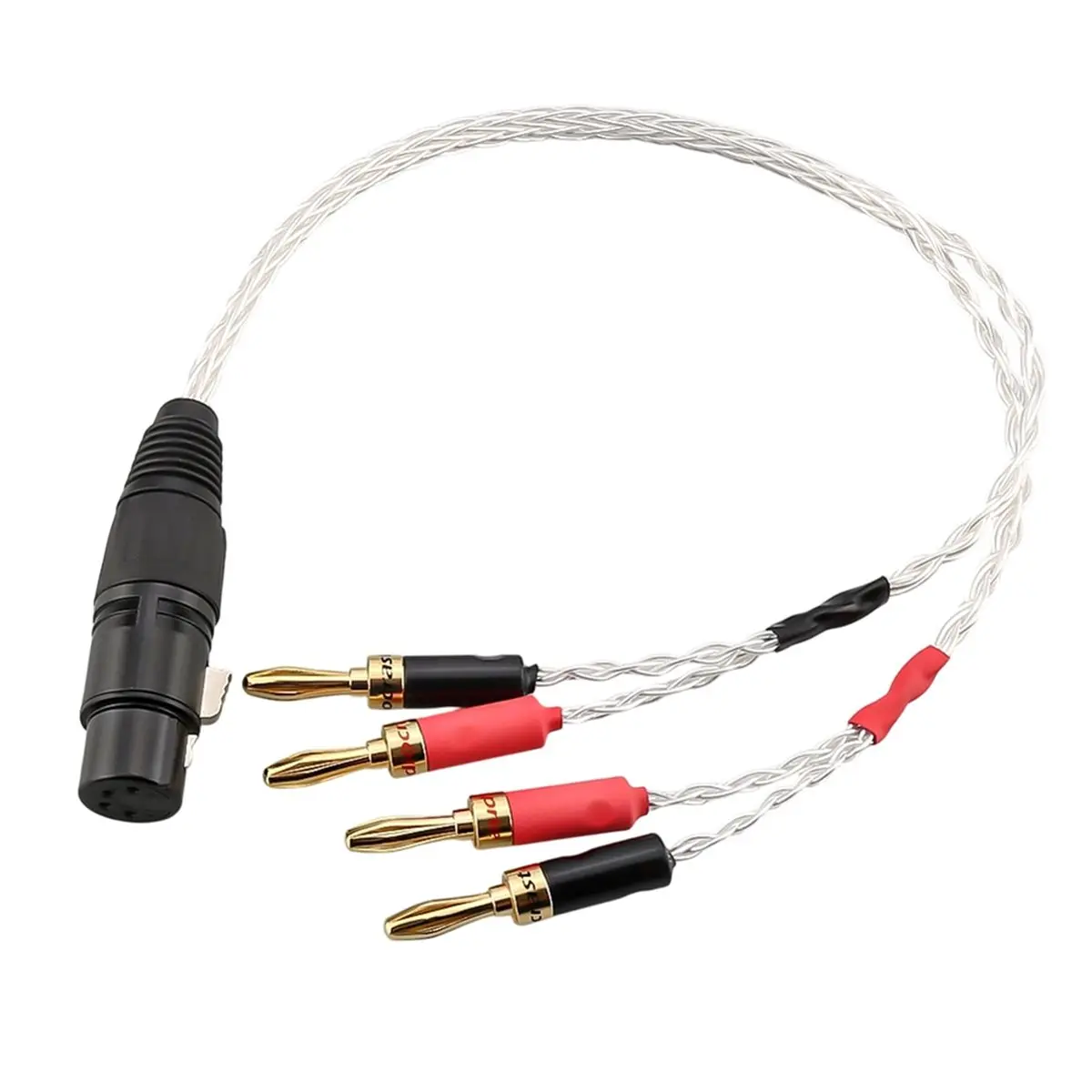 dt37-silver-plated-occ-audio-cable-with-xlr-female-4pin-to-4mm-4x-banana-plug-for-speaker-amplifier-high-quality-audio-cable