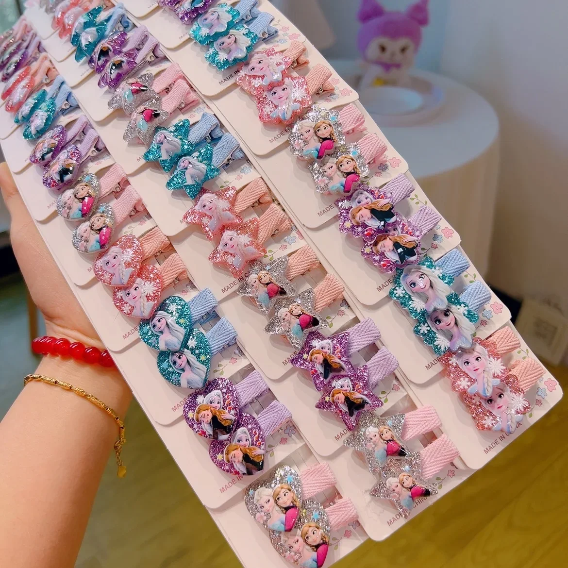 ディズニー冷凍エルサミッキーマウスヘアクリップ子供のヘアロープヘアアクセサリーヘアピンゴムバンド新しいかわいい女の子のヘアリング