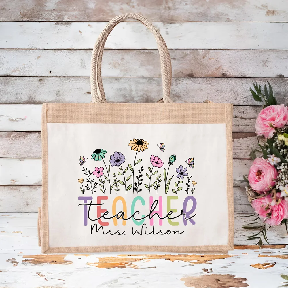 

Персонализированная большая сумка с именем, подарок учителю, сумки-тоут с именем учителя на заказ, сумки на день рождения учителя, обратно в школу, день учителя