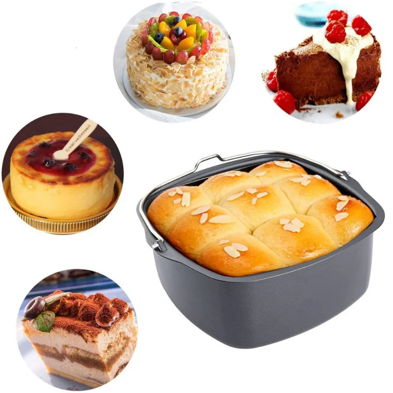 

Non-stick Cake Baking Tray Basket Airfryer for Philips Baking Dish Pan Air Fryer Kitchen Air Fryer Accessories Baking Basket