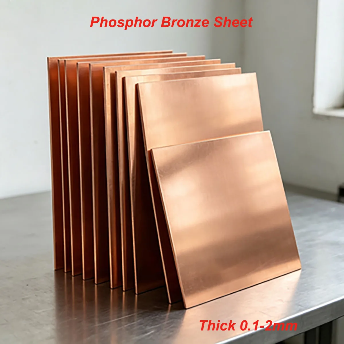 1Pcs Phosphor Bronze Sheet Thick 0.1-2mm Phosphor Bronze Shim Plate Board 100x200mm 100x300mm 200x300mm