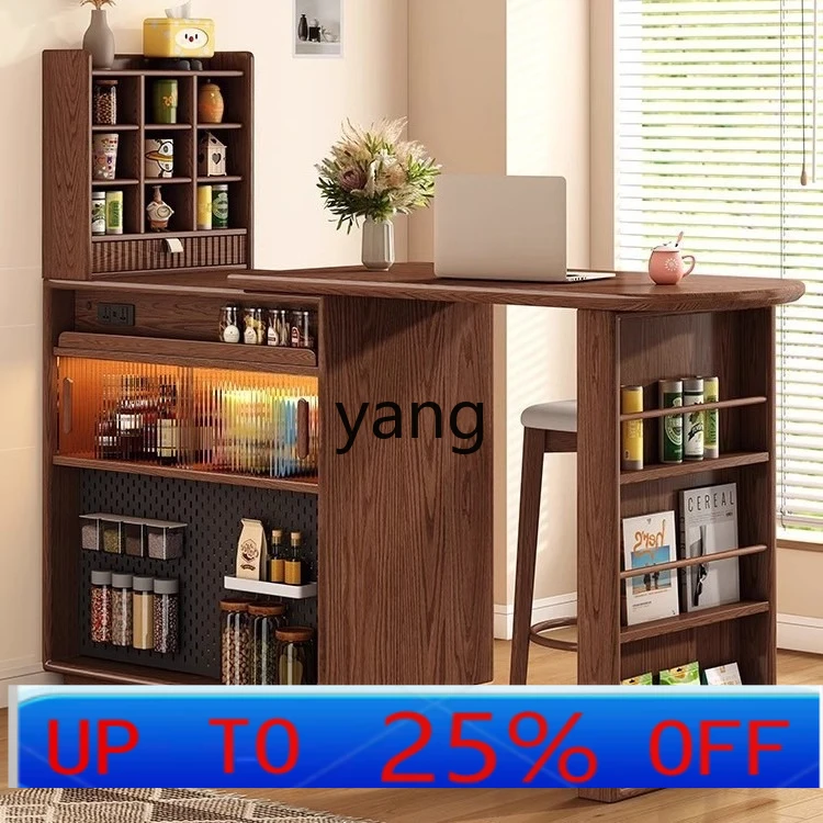 

LH solid wood dining bar table household balcony leisure retractable partition cabinet narrow island