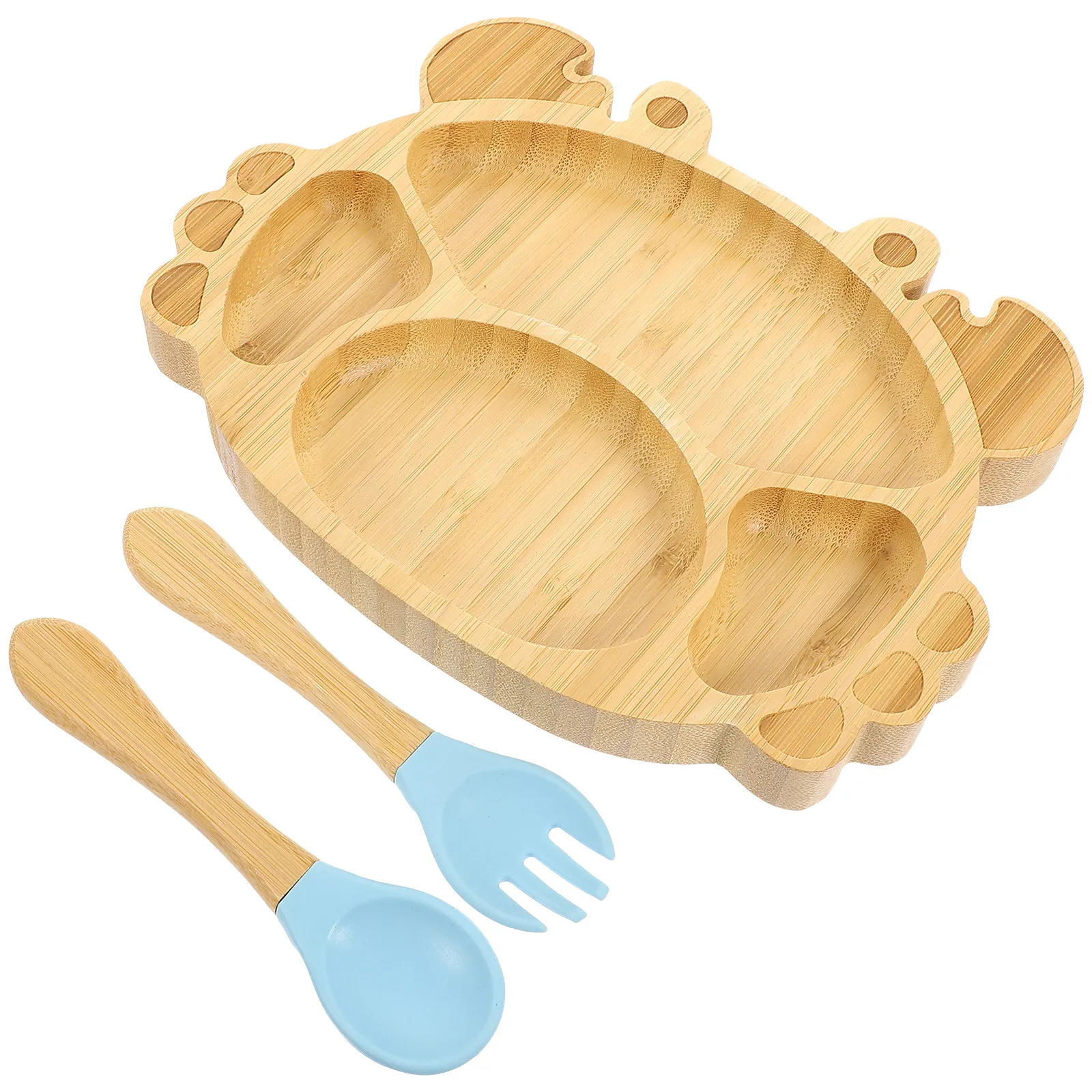 1set-baby-bamboo-suction-plate-toddler-feeding-supplies-divided-cute-plate-kids-utensils-spoon-fork-toddler-plates-set