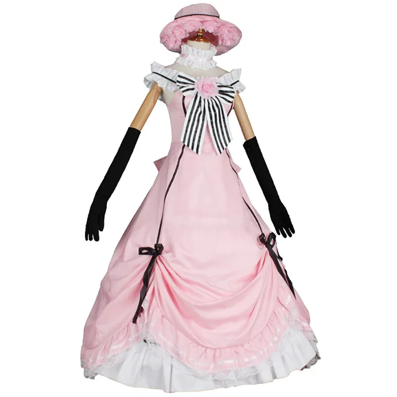 ABC123Black بتلر تأثيري حلي Kuroshitsuji Ciel Phantomhive لوليتا خادمة فساتين موحدة المرأة الوردي القرون الوسطى Bax ؛ 3,f'6,h.7;j