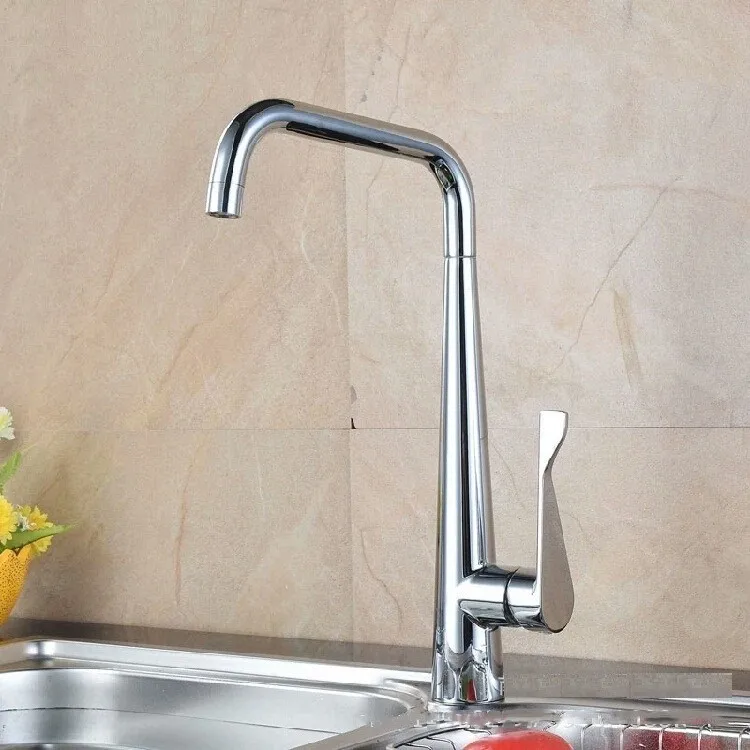 European Style Brushed Nickel Kitchen Faucets  Hot Cold Mixer Tap 360 Degree Rotation Kitchen Mixer Taps Kitchen Crane