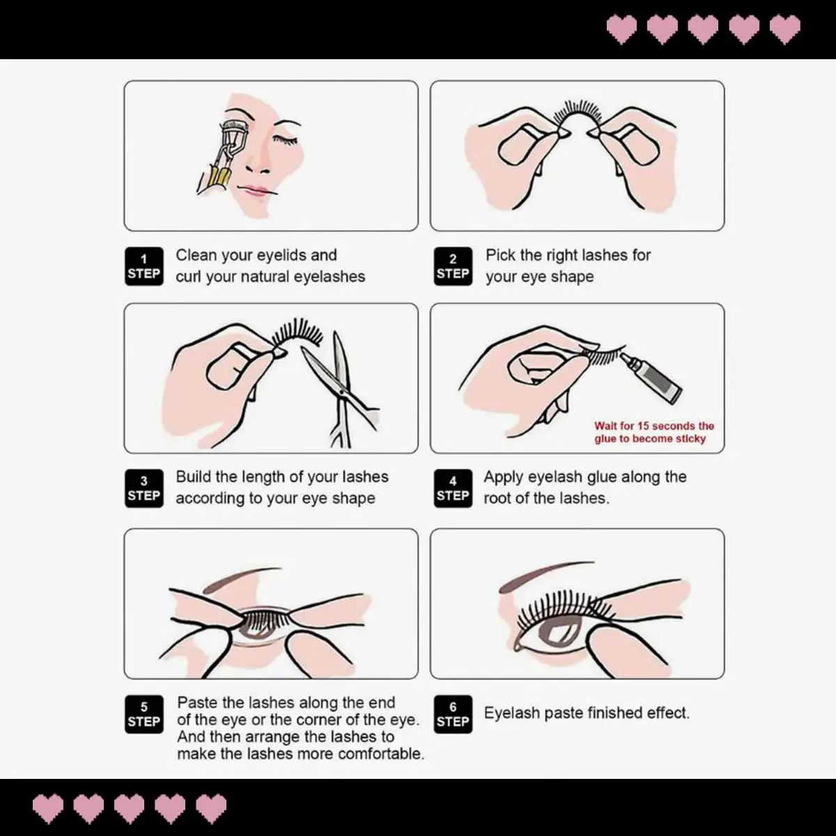 7 paia Mezze ciglia con ciglia naturali finte visone Fascia trasparente 3D ciglia finte soffici mini mezze ciglia super corte carine