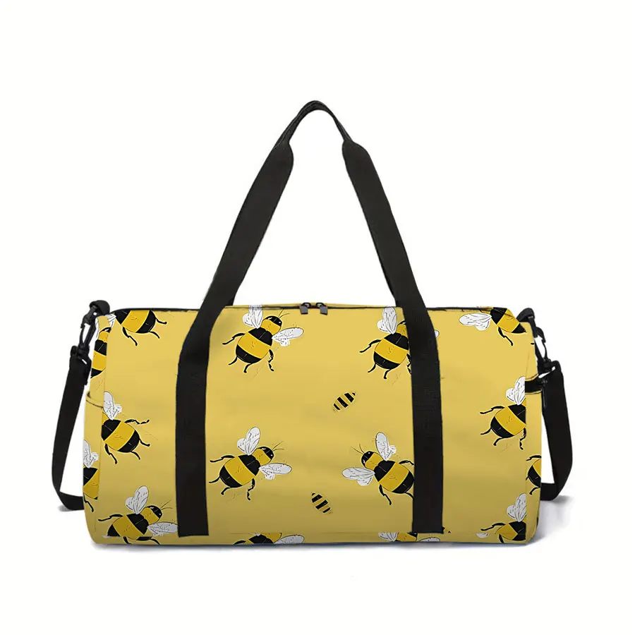 

Little Bee Pattern Large Capacity Luggage Bag for Boy/Girl Best Gift 2D Cartoon Travel Duffels Outdoor Fitness Bag for Children