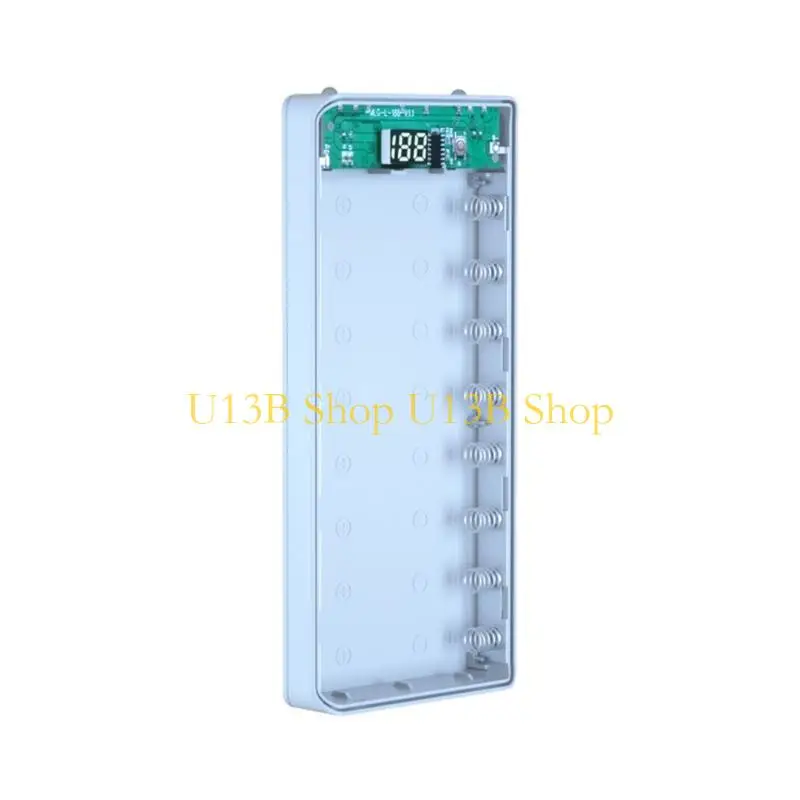 U13B 18650Battery Box DIY حامل للحالة Dual USB LCD Digital DIS