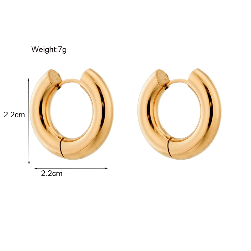 DIEYURO 316L Stainless Steel Earrings For Women 2022 New Vintage Hip Hop Hoop Trend Colorfast Earrings High Quality Girl Jewelry