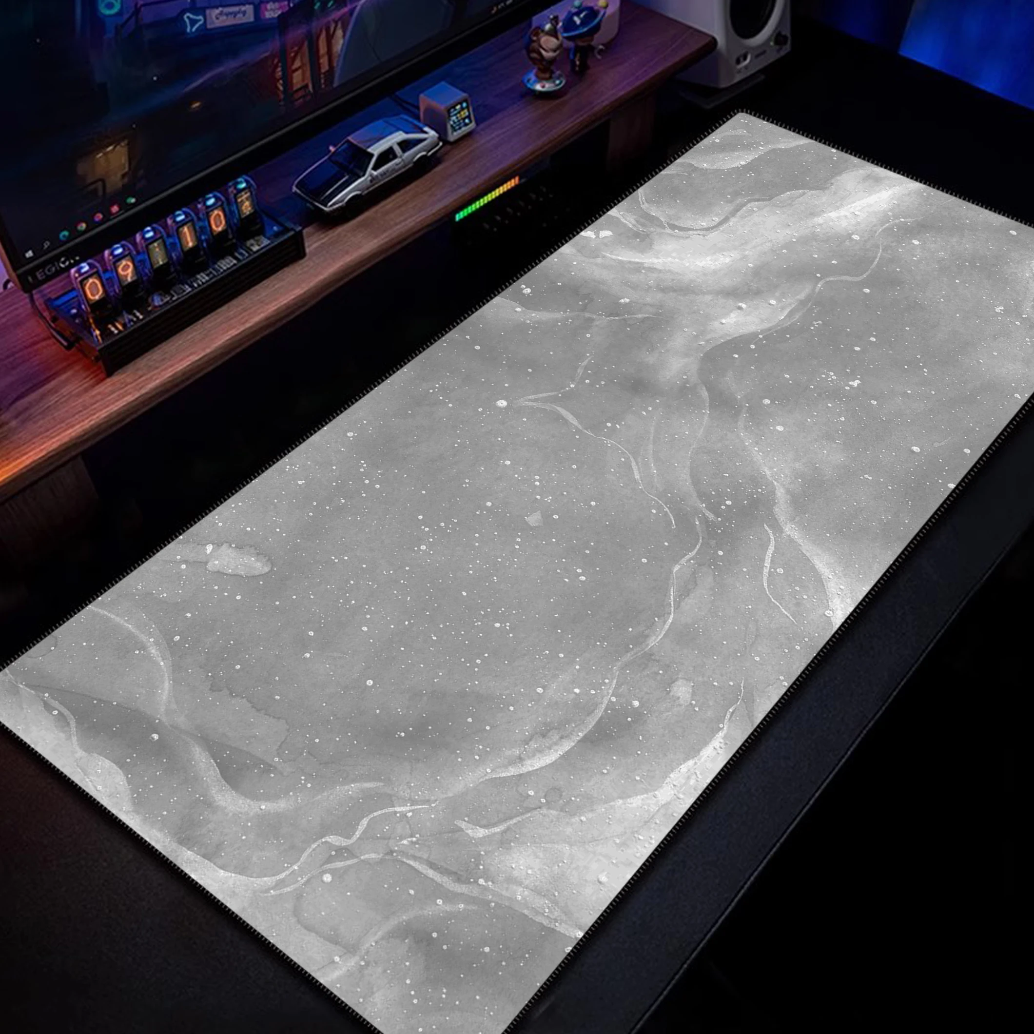 Gray Mouse Pad Xxl Desktop Keyboard Table Pad Overlocked Mousepad Gray Series Game Desk Mat Computer Accessories 300x800mm