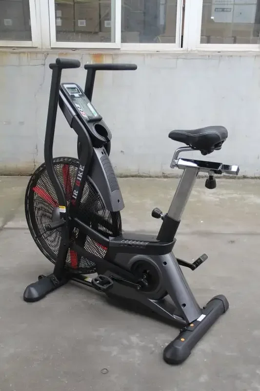 Adjustable Resistance Stationary Air Bike - Ideal for Cardio Workout and Strength Training