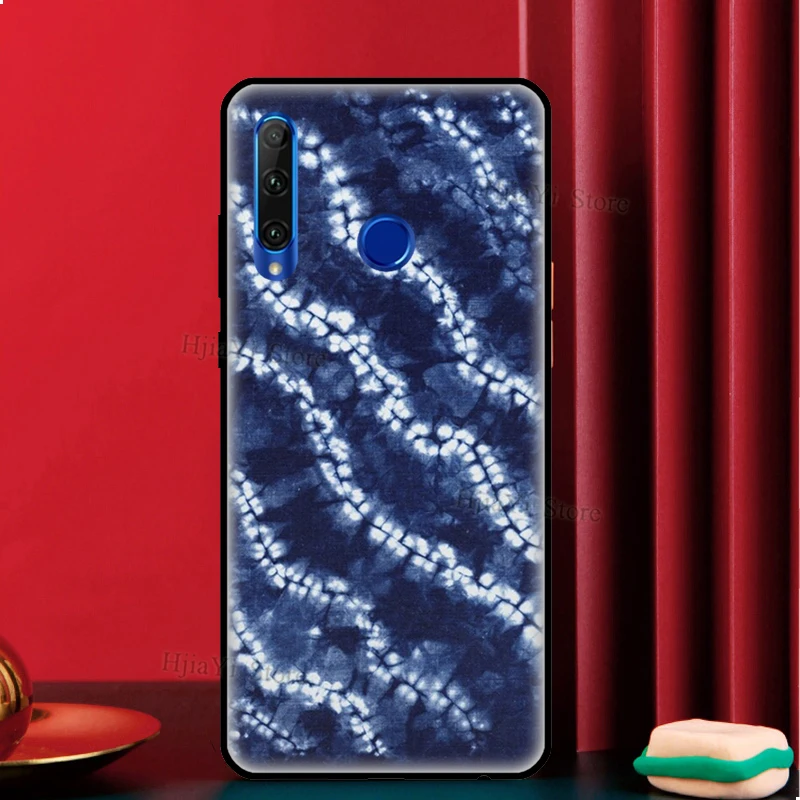 Shibori indigo Tie Dye Phone Case For Honor Magic 5 4 Lite 50 70 90 8X 9X 10 Lite X6 X7 X8 X9 X8a X9a Back Cover