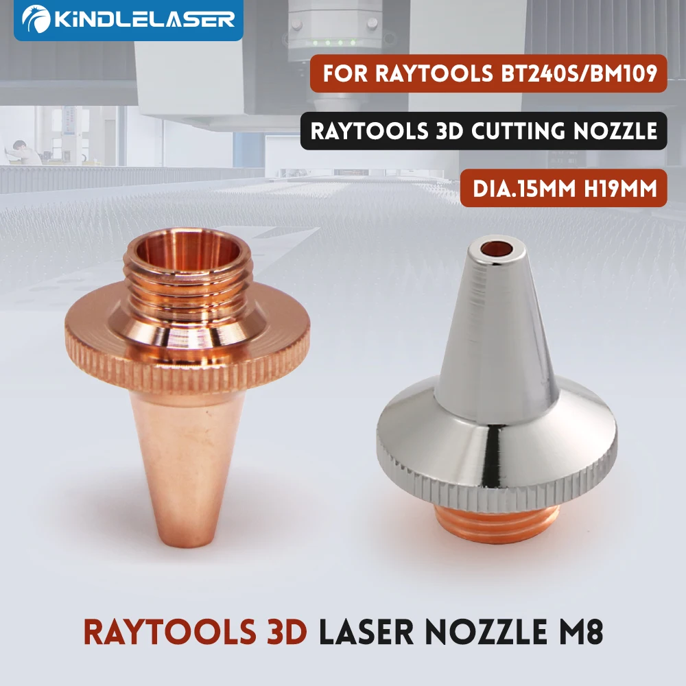 Kindlelaser 3d Laser Bocal m8 Dia.15 mm H19 mm Raytools 3d Único & Dupla Camada de Corte Bocal para Raytools 3d Bt240s Bm109