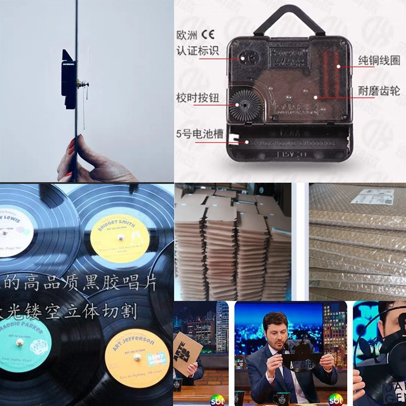 ZK50 البيانو الغيتار ساعة الحائط الكلاسيكية مسجل فينيل ضوء الليل الموسيقى عاشق استوديو حائط الخلفية الديكور هدية #4