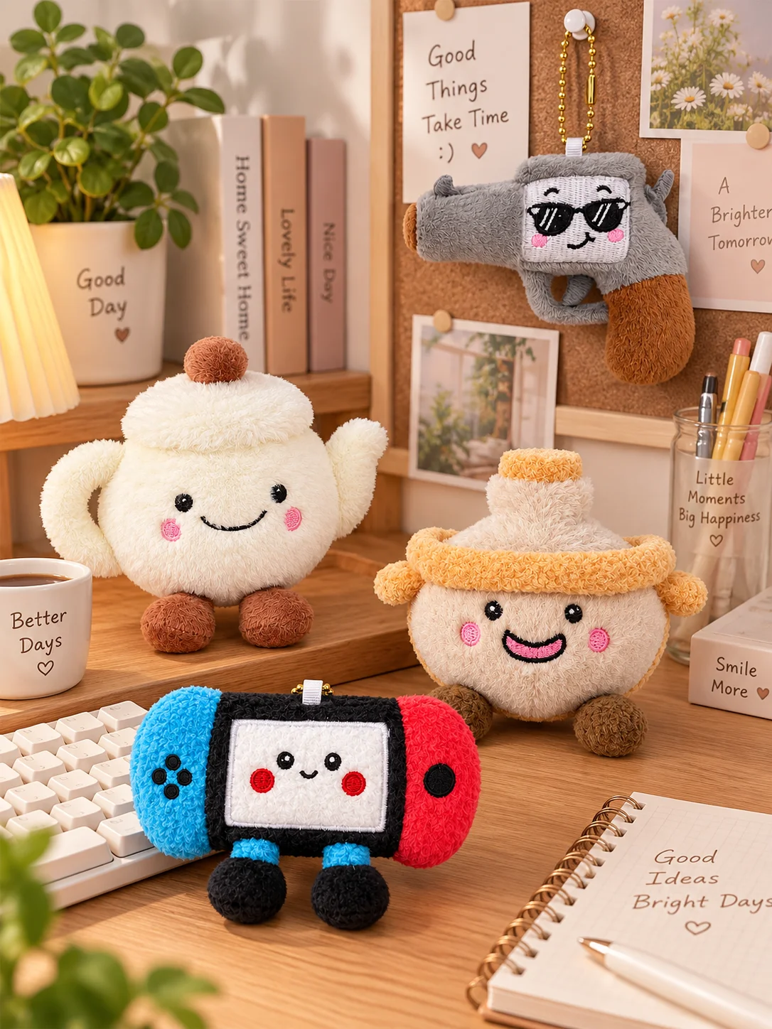 Cartoon Household Item Plush Keychain Cute Game Console Stuffed Toy Pendant Bag Charm Creative Gift