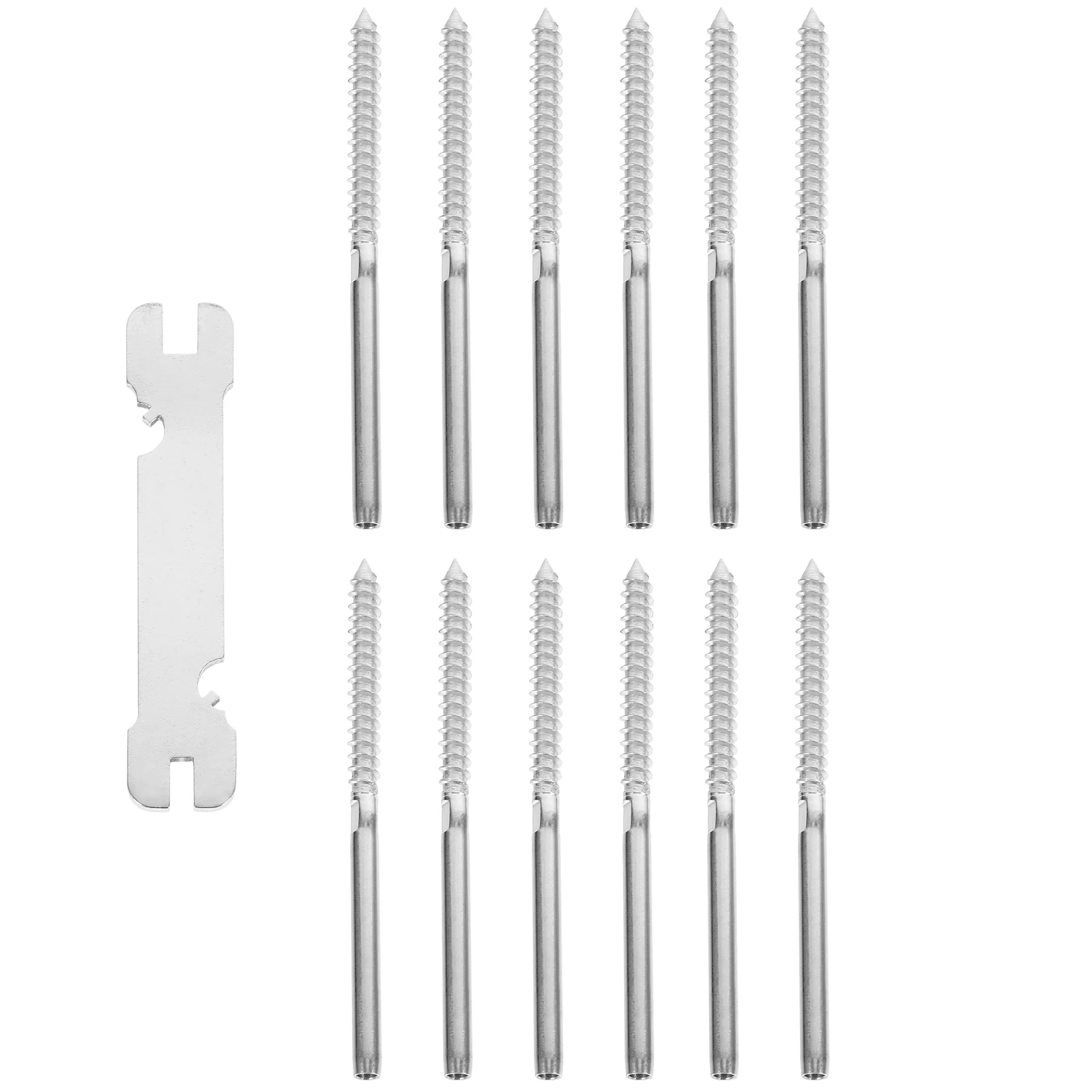 

12 Pcs Thread Lag Screws Cable Railing Kit Stainless Steel Anti Rust Deck H ed Lag Screws Hardware Masonry
