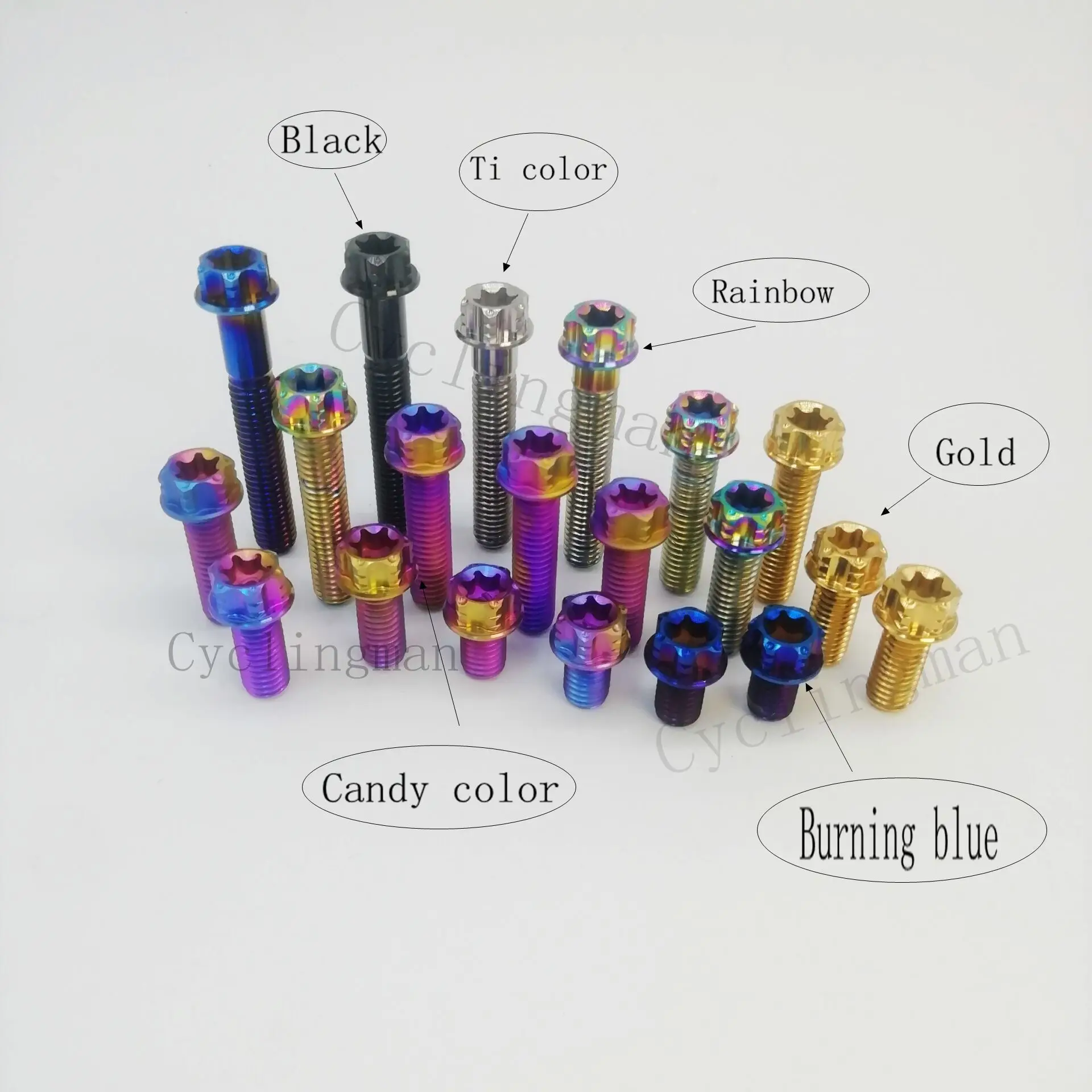 1pc Titanium Ti Bolt Screws Torx Head Flange Bolts Screws M6x10/15/20/25/30/35/40mm Screws Thread Pitch 1.0mm Motorcycle Bolts