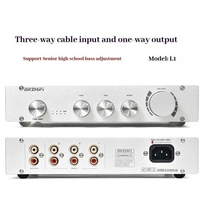 

AMXEKR L1 L1B tone preamplifier high, medium and low frequency adjustment Bluetooth 5.0 decoding pure Class A 2.0/2.1 channel
