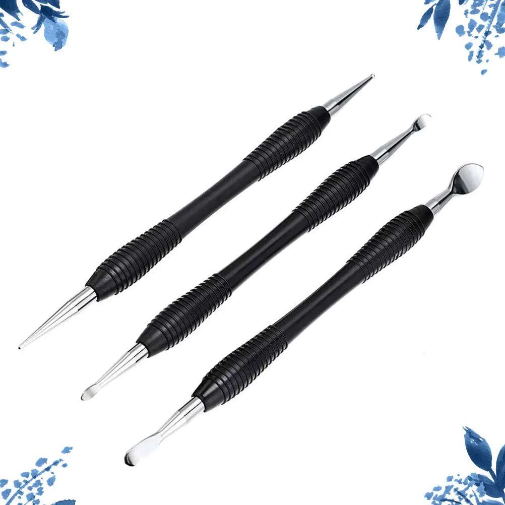 

3Pcs Carving Tools Alloy Carbon Steel Durable Black Cone Head Deep Shallow Hook for DIY Handcraft Engraving Stamping