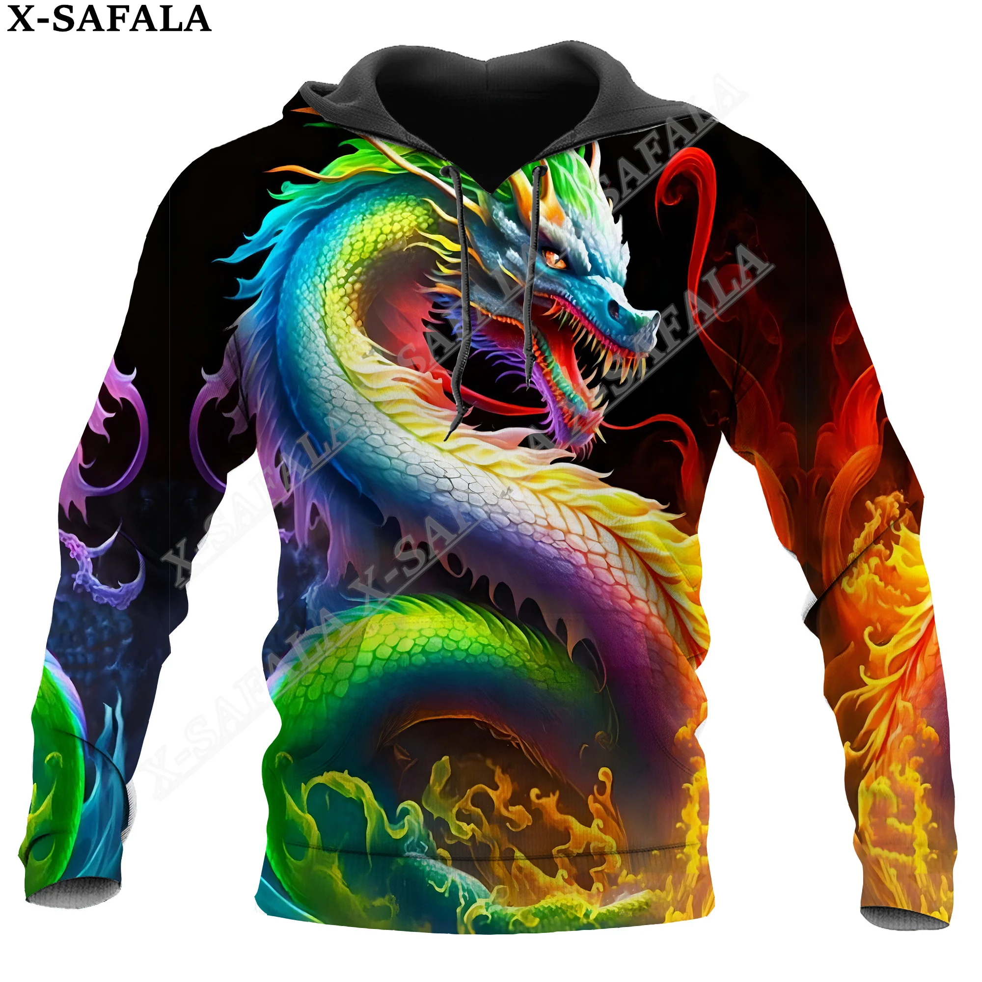 Myth Dragon Art Moon 3D Print Zipper Hoodie Man Female Pullover Sweatshirt Hooded Jacket Jersey Coat Tracksuits-7