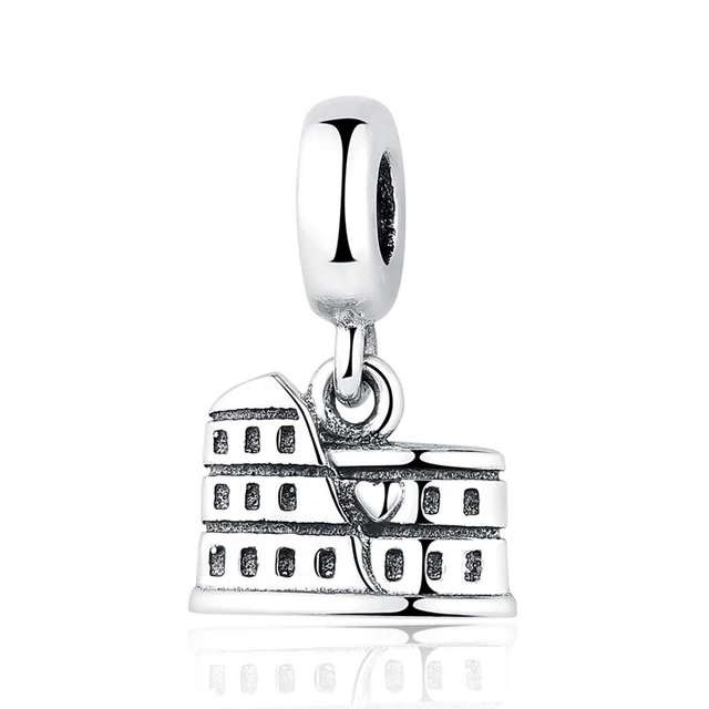 New Original 925 Sterling Silver Beads Charm Egypt Pyramid Fit  Bracelet Women DIY Jewellry Making Gift