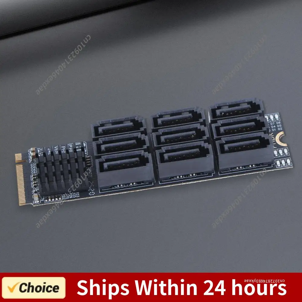 

M.2 M KEY Nvme To 9 Ports SATA 3.0 Adapter PCIE 3.0 X2 Hard Disk Capacity M.2 NVME M-Key To SATA 9-Port Expansion Card