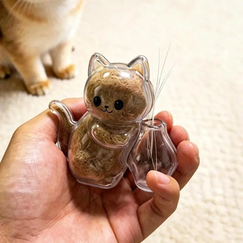 Transparent Cat Hair Storage Refrigerator Magnets Pet Fur Keepsake Capsule DIY Souvenirs Cat Whiskers Collector Fridge Magnet