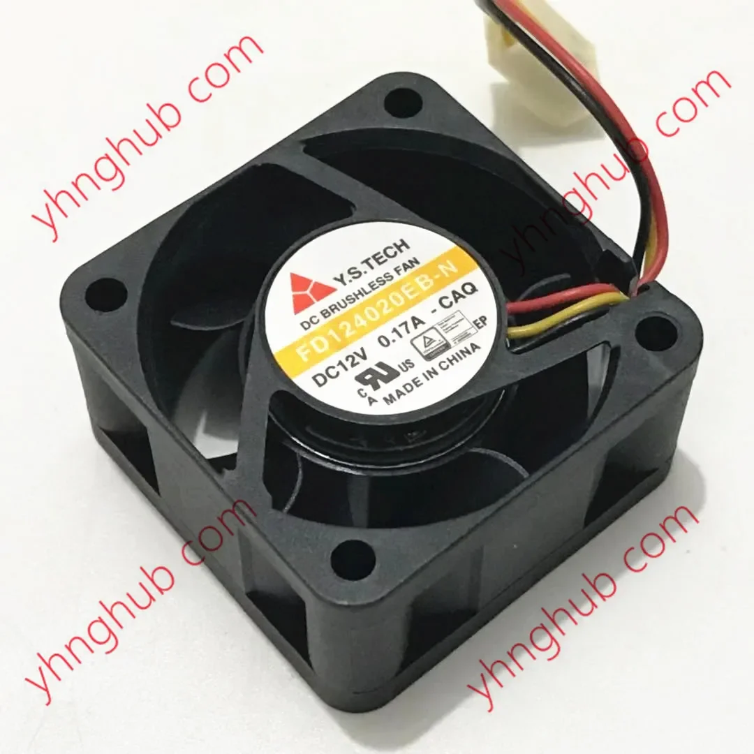 

Y.S TECH FD124020EB-N CAQ DC 12V 0.17A 40x40x20mm 3-Wire Server Cooling Fan