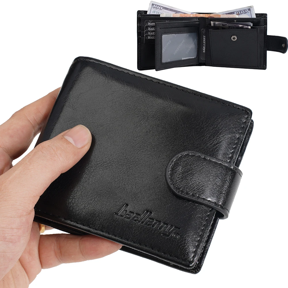 

Baellerry New Short Men Wallets Zipper Coin Pocket Business Male Purses High Quality PU Card Holder Small Wallet For Men
