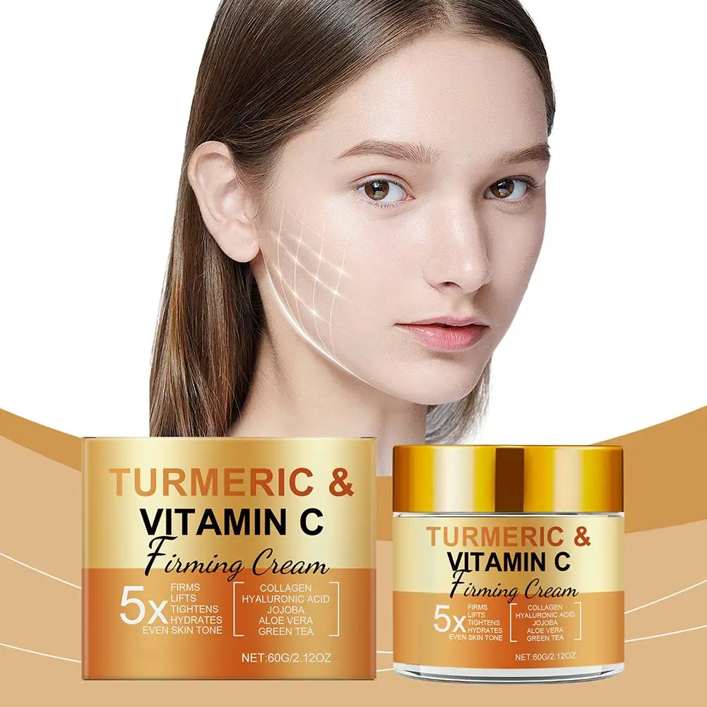 

Turmeric Vitamin C Face Cream Contains Hyaluronic Acid Freckles Spot Repair Skin Fade Dark Brighten Tone Remove Moisturizin X5q4