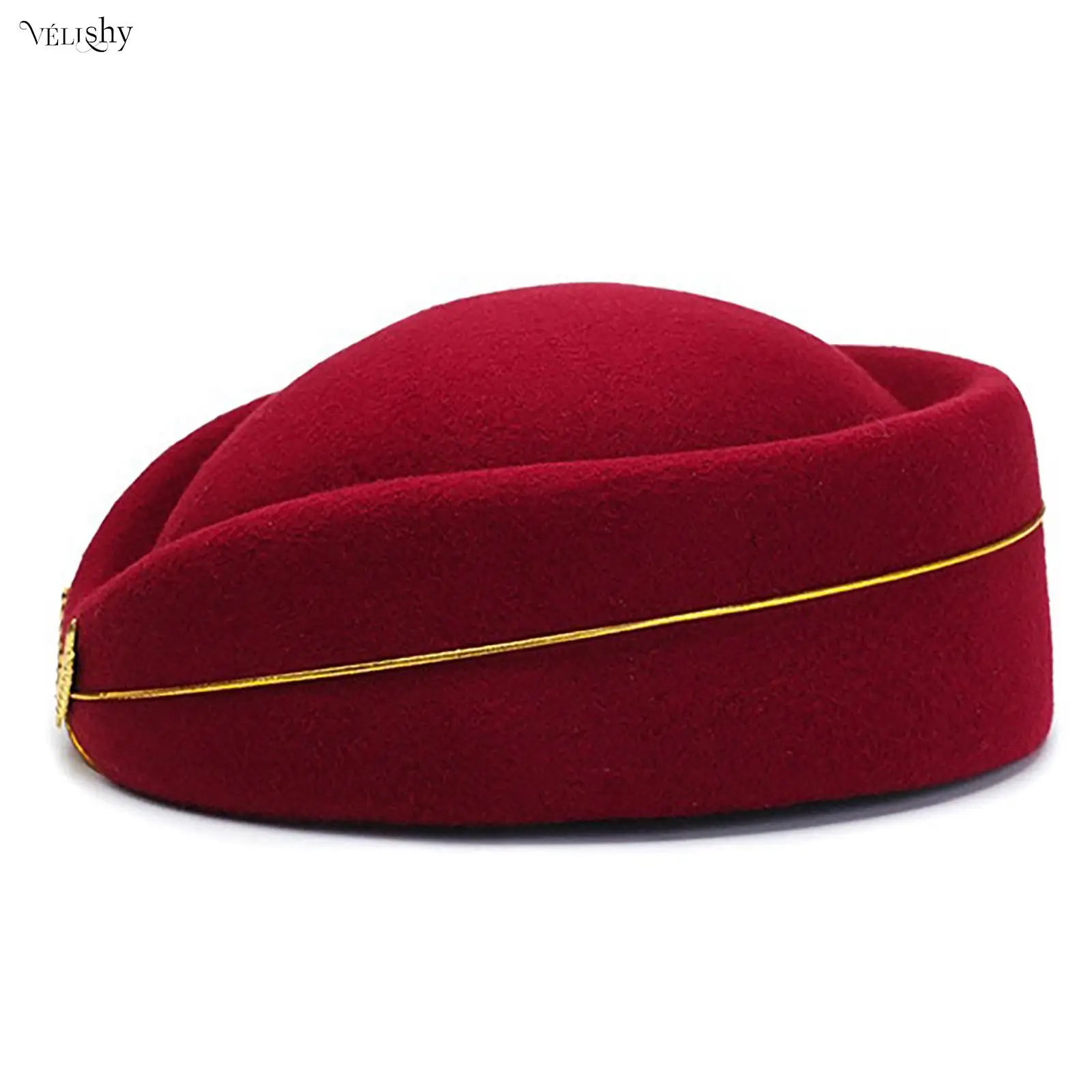 Stewardess Hat Woolen Flight Attendant Air Hostess Hat for Party Cosplay