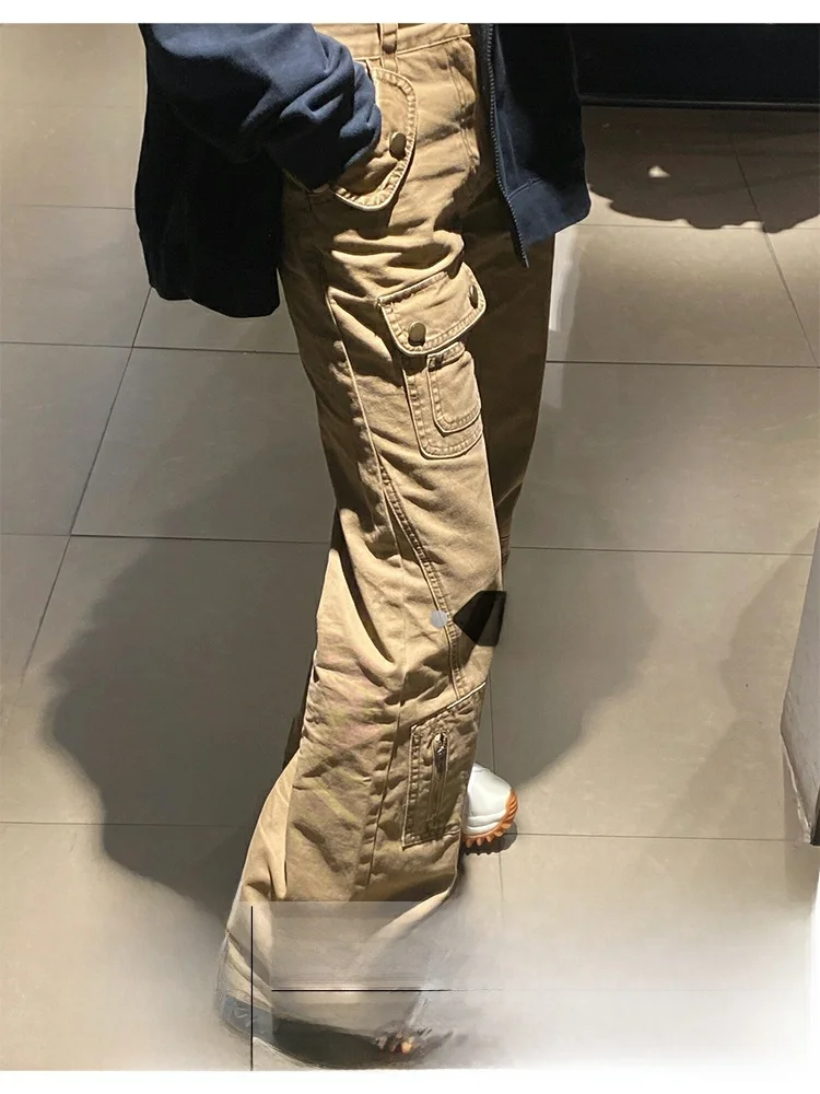 

Прямые джинсы с высокой талией, свободные брюки-колокольчики, американская рабочая одежда в стиле ретро, джинсовые джинсы для женщин, осенне-зимняя модная одежда, R...