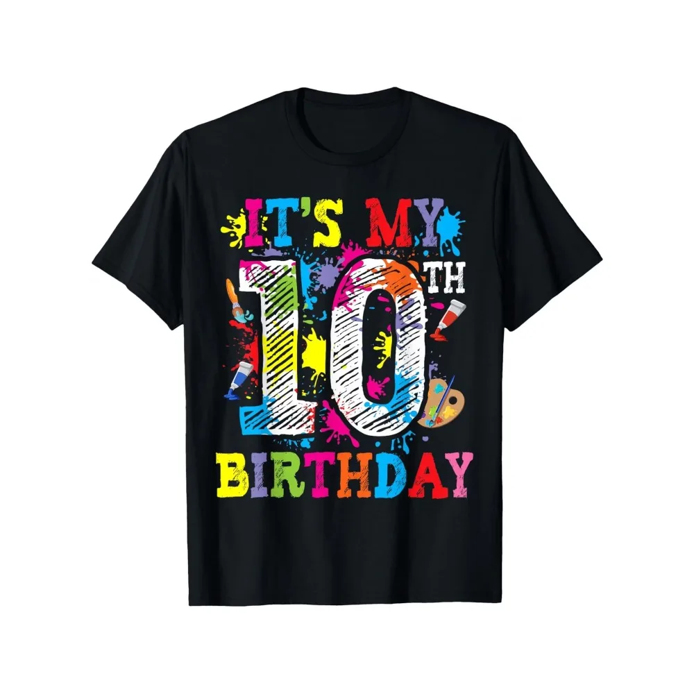 Boys Girls Clothes Tee 10th Birthday Cool Funny Print Casual Summer Children's T-shirt Fashion Kids Cotton Short Sleeved Shirts