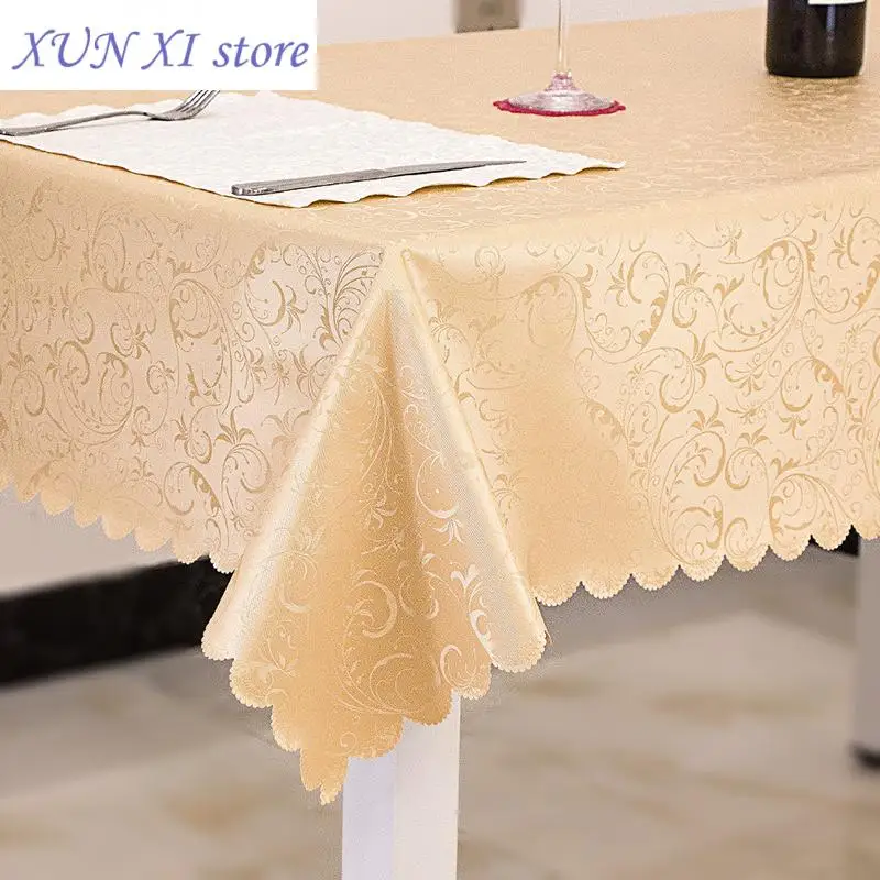 New Waterproof Tablecloth Rectangular Heavy Duty Vinyl Table Cloth Kitchen Dining Camping Oil-Proof Stain Resistant Table Cover