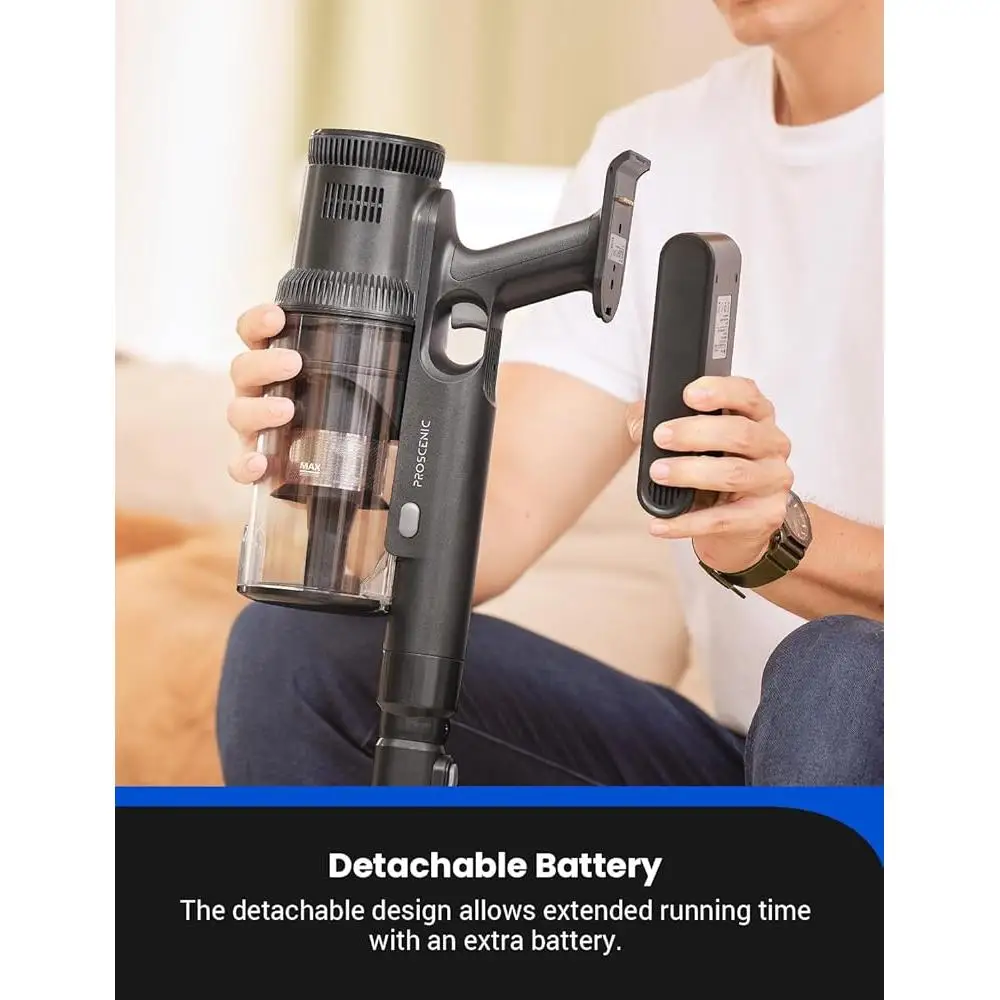 무선 진공 청소기 습식 건식 걸레 콤보 45Kpa 흡입 조용한 디지털 모터 분리형 배터리 LED 디스플레이 50분 런타임 HEPA