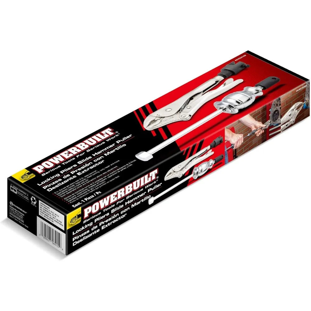 9-Inch Heavy-Duty Locking Pliers Set with 2-Pound Slide Hammer and Quick Release Swiveling Joint