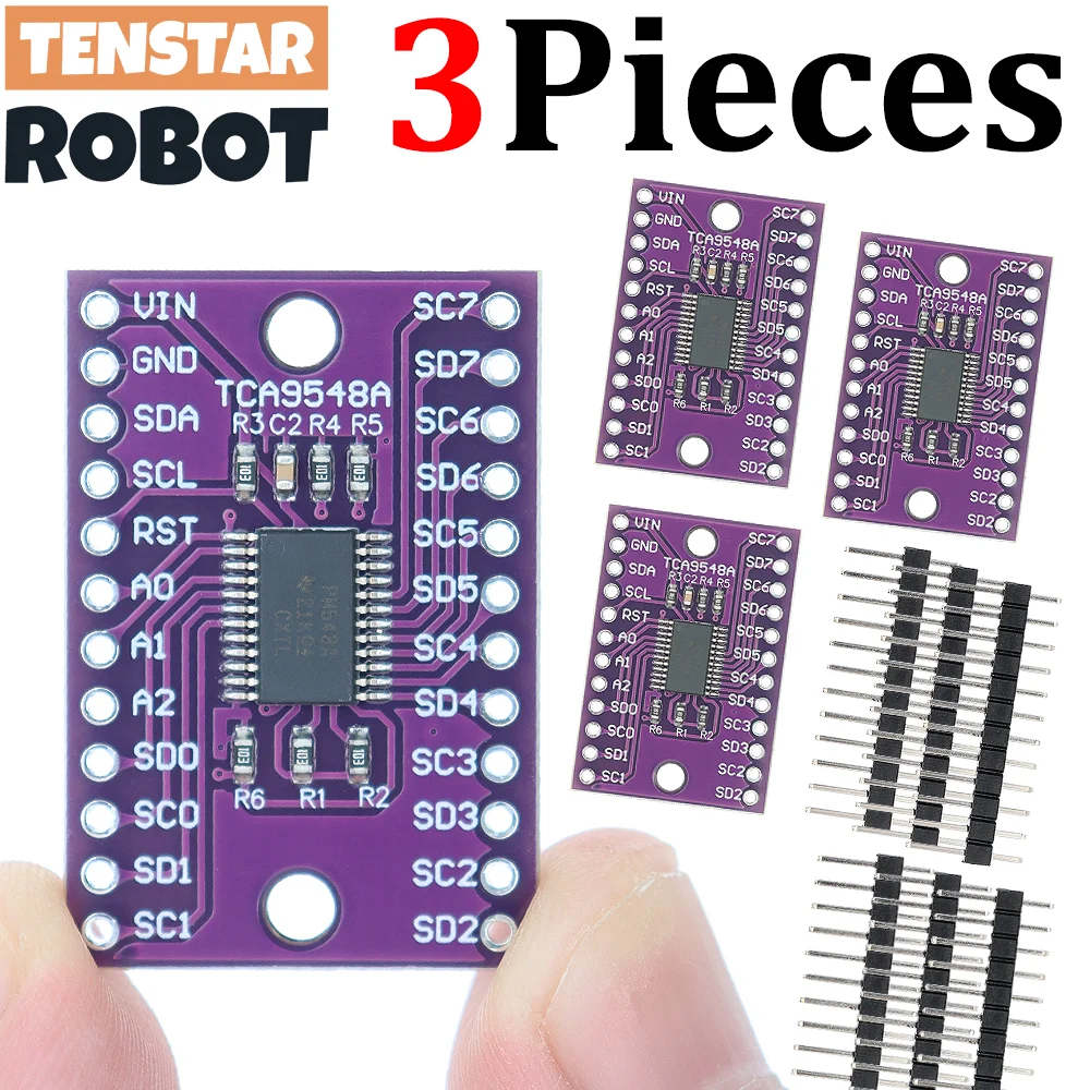 TENSTAR 3pcs TCA9548 8-Channel I2C Switch Module with Reset TCA9548A 1 to 8 I2C Sensor Expansion Board