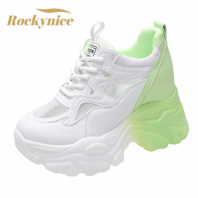 

Women Thick Bottom Platform Sneakers Summer Breathable Mesh Height Increasing Casual Shoes Woman Wedge Footwear Zapatos De Mujer