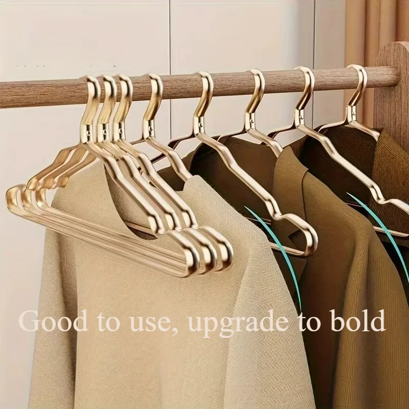 

10pcs Durable Space-Saving Aluminum Hangers - Non-Slip Surface, Versatile Hangers for Homes, Dorms, and Clothing