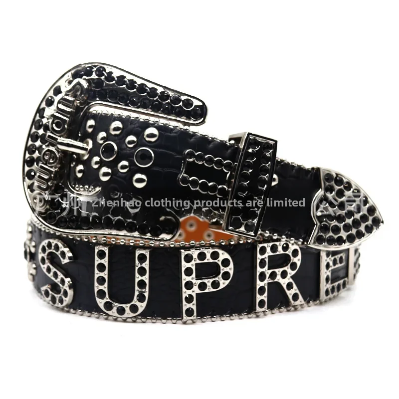 Fashionable Punk Unique Trendy Cross-border Belt Men's Belt Full Drill Fashion Accessories Surprise Elements