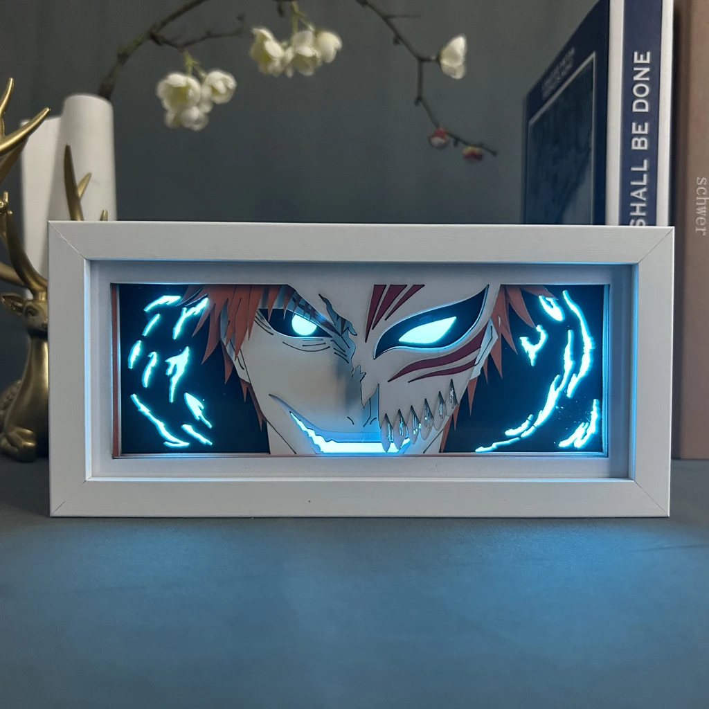 Anime Led Lightbox Bleach for Room Decor Paper Cut Shadow Box Birthday Gift Bedside Nightlight  Manga Light Box Ichigo Kurosaki