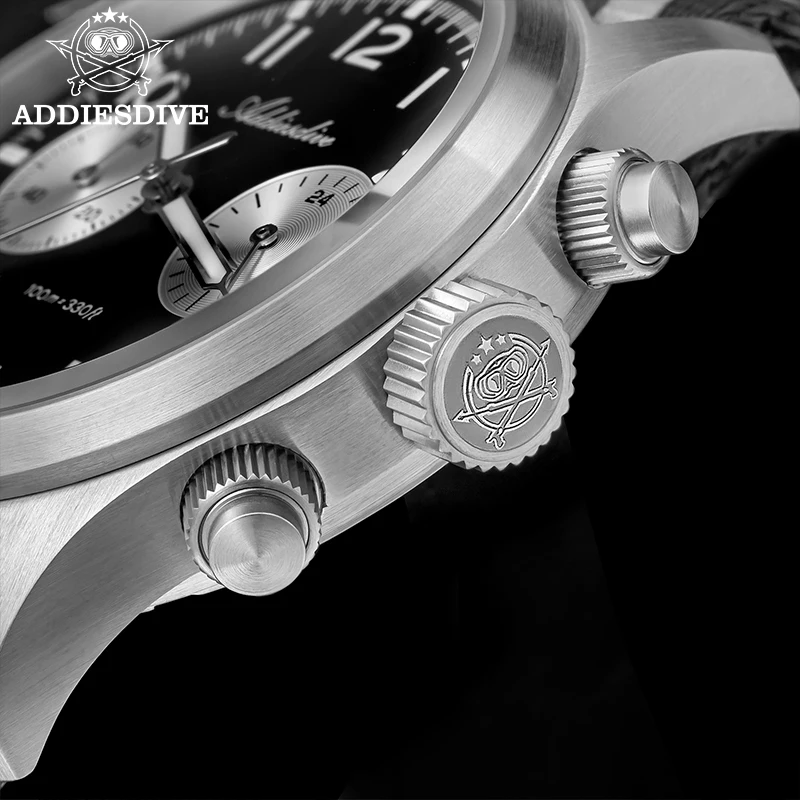ADDIESDIVE 39mm Men Watch  AD2538 316L Stainless Steel BGW9 Luminous 10Bar Waterproof Chronograph Watch VK64 39mm Quartz Watches