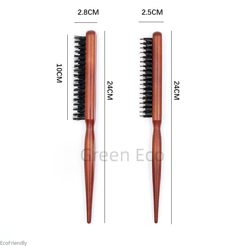 Professional Salon Teasing Back Hair Brushes Boar Bristle Wood Slim Line Comb Hairbrush Extension Hairdressing Styling Tools