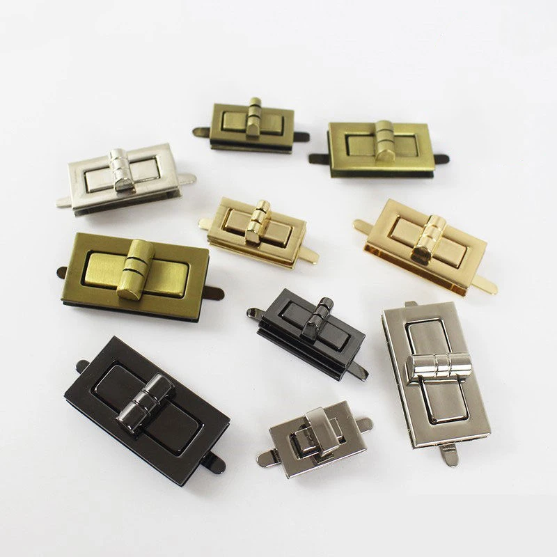 Metal Square Tiny Bag Turn Lock Handbags Purse Clasp Catch Buckles DIY Craft Hardware Case Bag Closures Snap Clasps Accessories