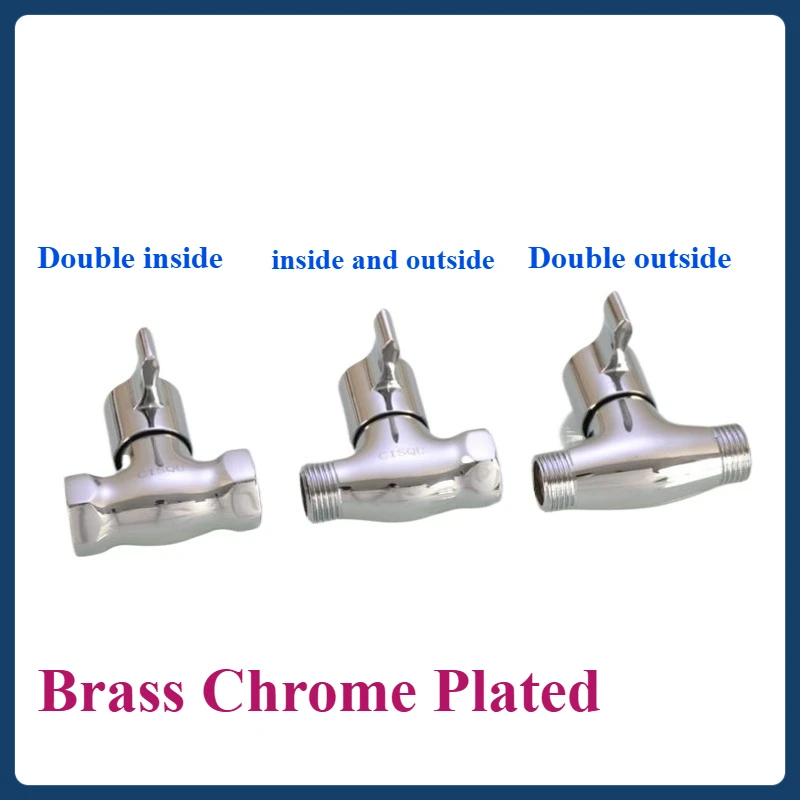 

4-point inner and outer wire straight-through valve brass water pipe valve double inner and double outer wire switch