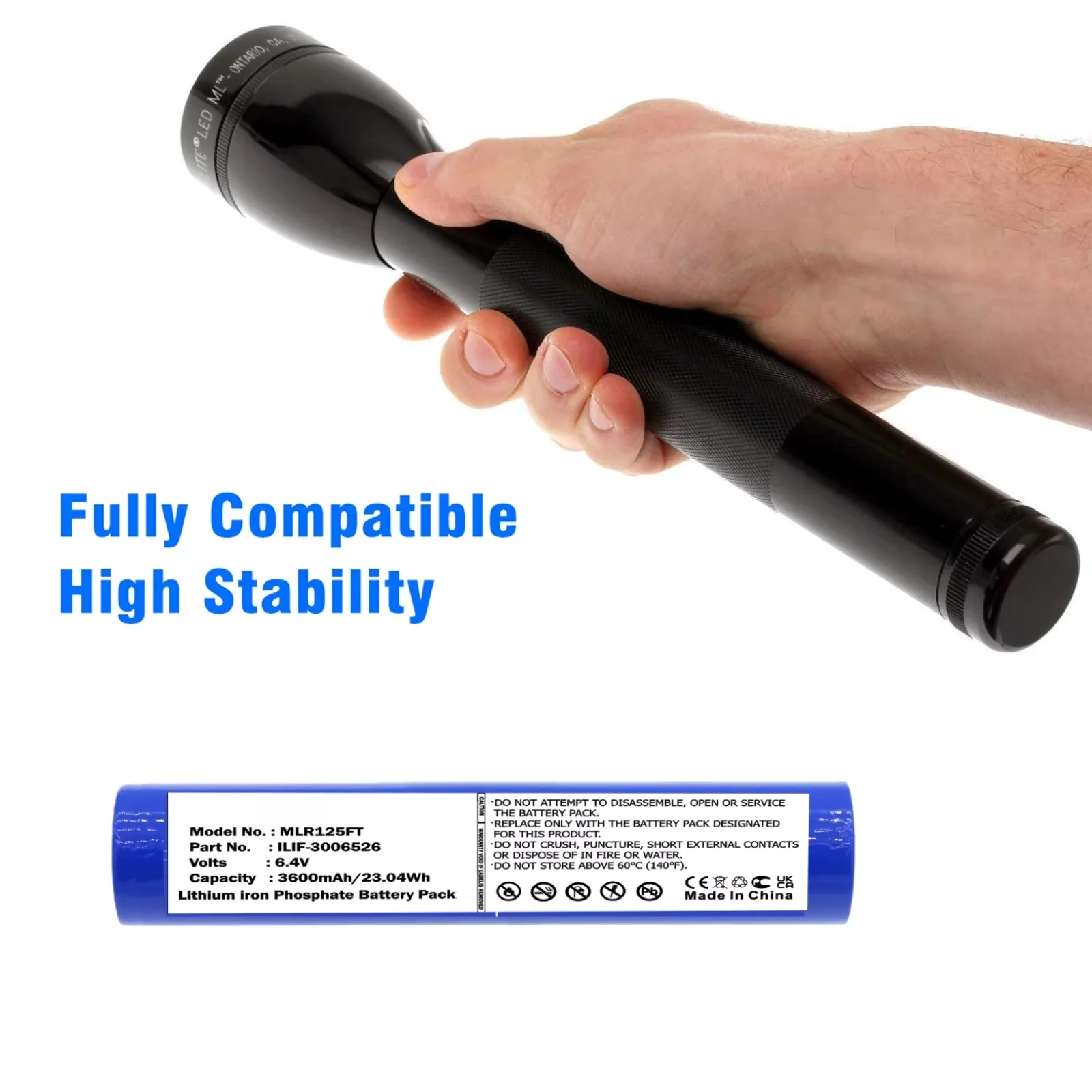 3600mAh Replacement Battery For Maglite ML125 ML150LR ML150LRX Flashlight ILIF-3006526