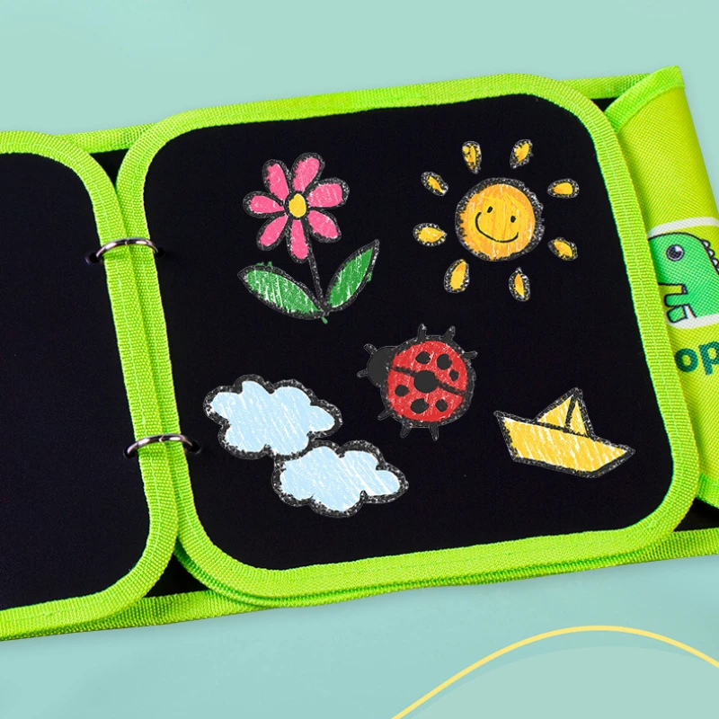Fun Toy Education Children's DIY Painting Book Reusable Drawing Board Magic Blackboard Chalk Watercolor Pen Drawing Toys Gifts