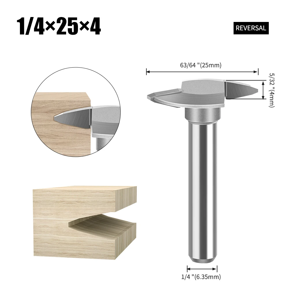 2 Pcs 6mm 1/4 Inch Shank T-shaped Groove Oblique Flat Bottom Milling Cutters For Power Tools Router Bits Accessory In Stock