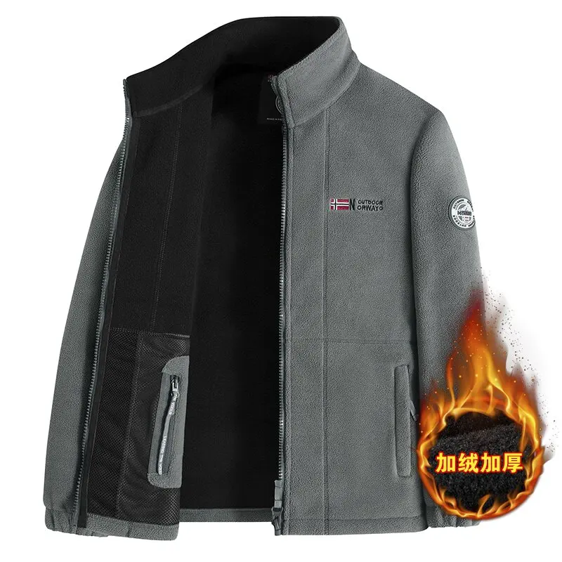 2024 Autumn and Winter New Fashion Trend Plus Fleece Thickened Warm Jacket Men\'s Casual Loose Comfortable Sports Large size Coat
